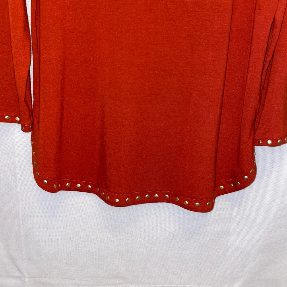Ruby Rd. Rust Red Top W/ Gold Embellishments On T… - image 5